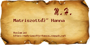Matriszottó Hanna névjegykártya
